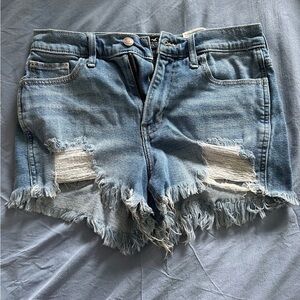 Distressed Denim Jean Shorts